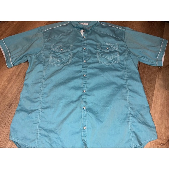 BKE Athletic Fit Shirt‎ Western Style Short Sleeve Button Up 2XL - Picture 1 of 7